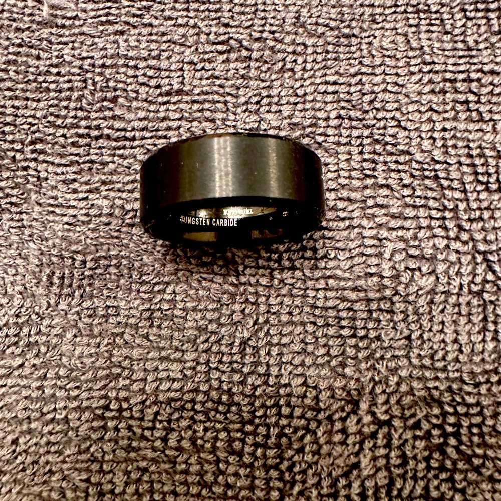 Black Brushed Tungsten Ring